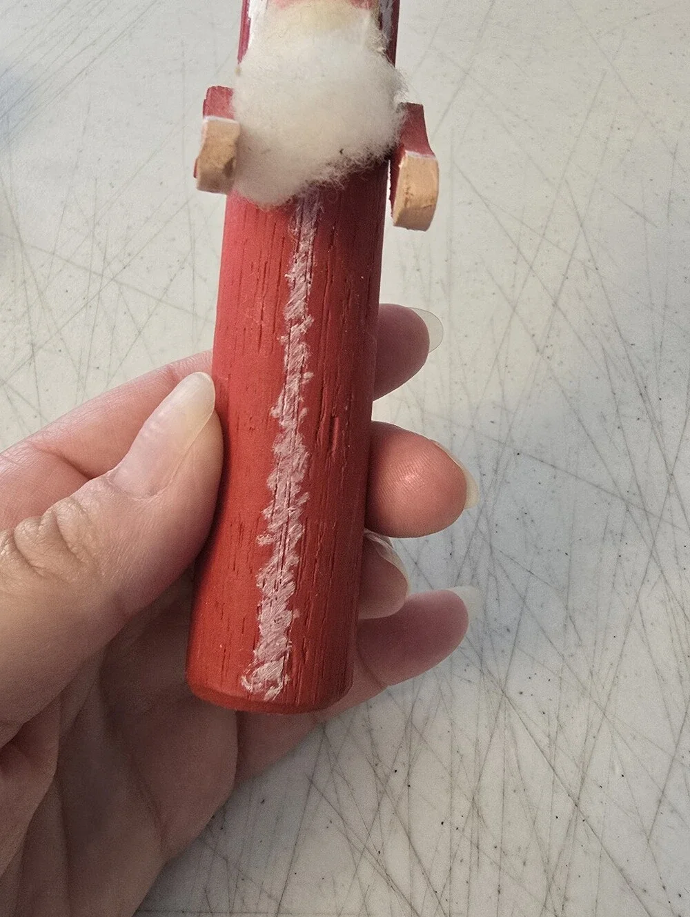 Christmas Decor Wooden Handpainted Folk Art Standing Santa Clause Figurine 6